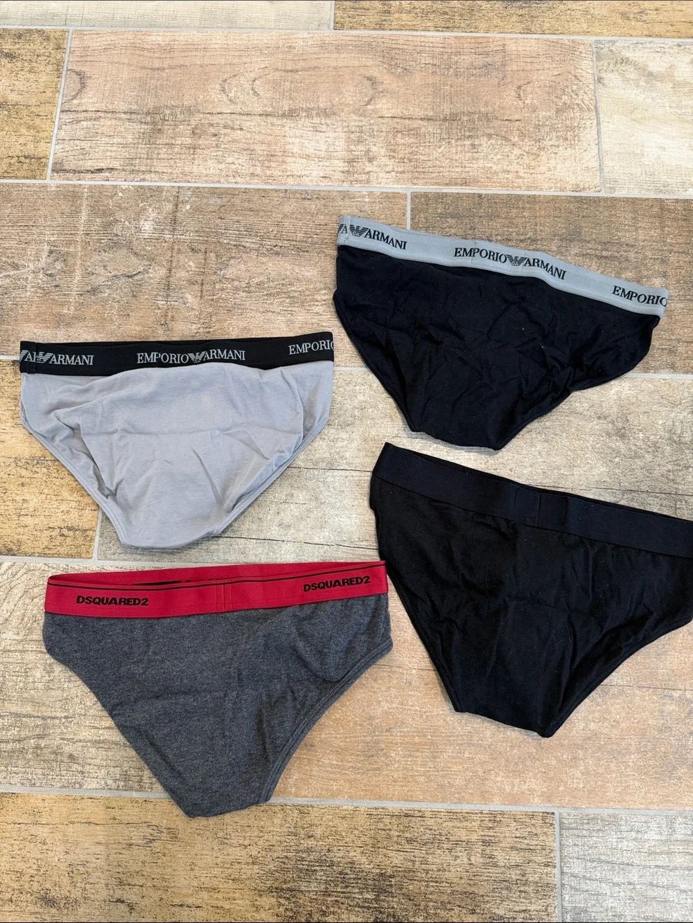 Emporio Armani Men's Briefs Set  Black & Gray Set of 4 Small S